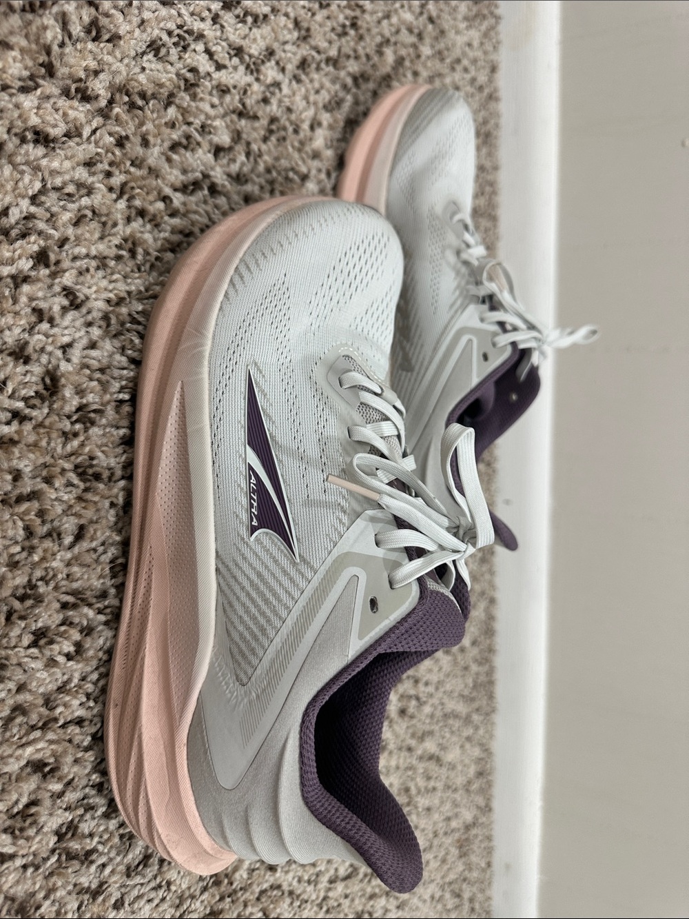 Altra Women's White Running Shoes with Purple Accents - Picture 5 of 6